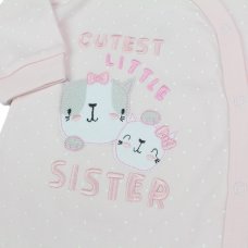 M15938: Baby "Cutest Little Sister" Cotton Sleepsuit (NB-3 Months)